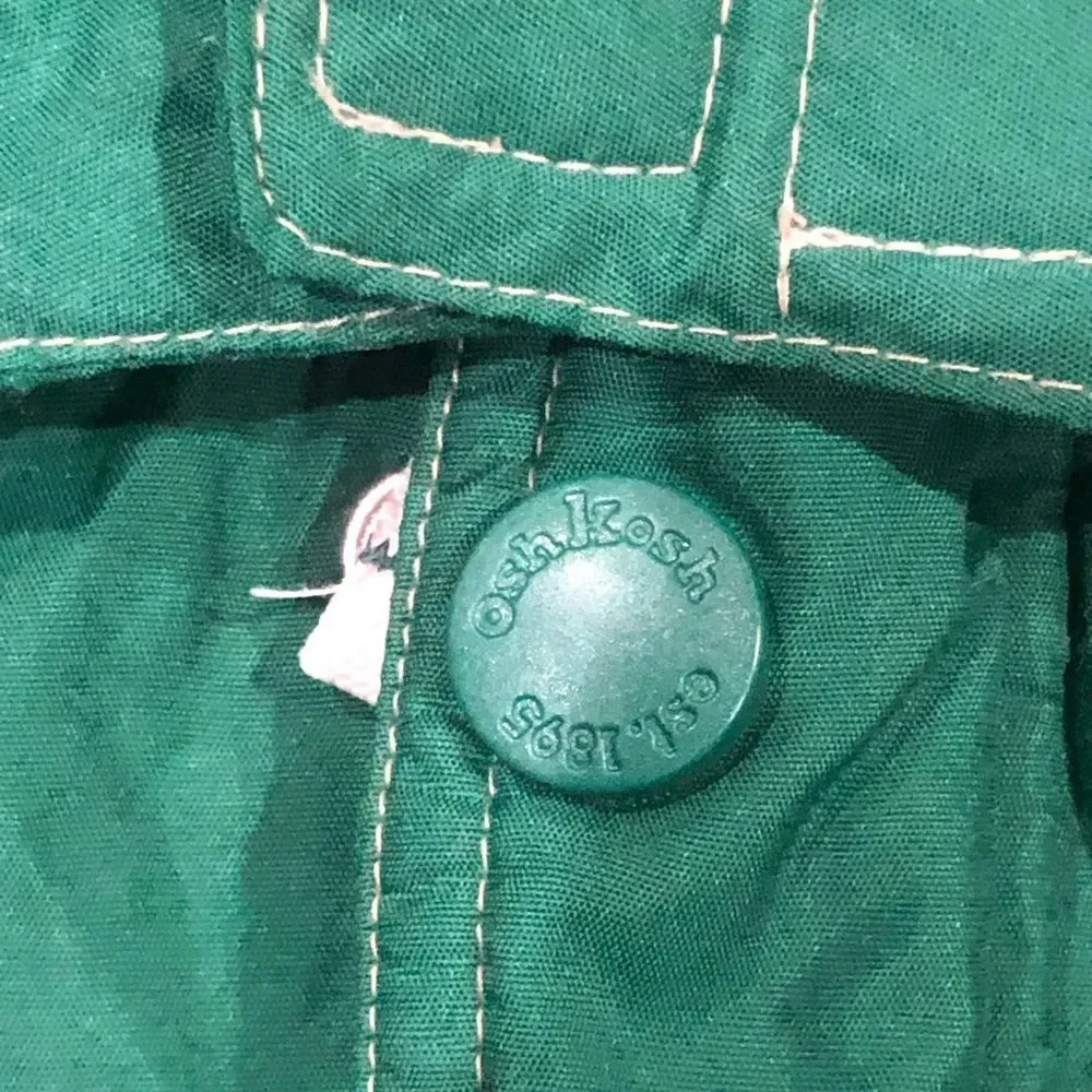 Boys OshKosh B'gosh Snowsuit Size 12M Forest Green and White Snow Set 2 Pieces
